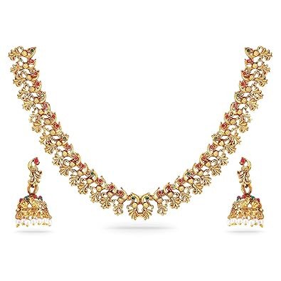 Rubans Necklace Set Gold Plated Floral Design Jewellery Gift for Women & Girls