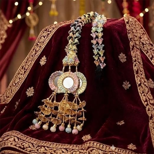 MEERA PRANDI Heavy Design Paranda Parandi Braid Tassles Hair Accessory For Women & Girls Hair Extension Choti Braid Tassles 30 INCH Long(One Piece)