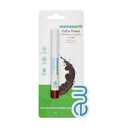 Mamaearth CoCo Tinted 100% Natural Lip Balm for women, with Cocoa and Vitamin E - 2 g