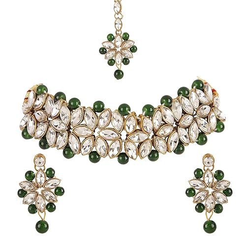 Latest Choker Design Antique Kundan Traditional Necklace Jewellery Set for Women