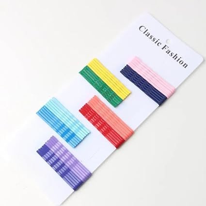 50 Pcs Multicolour Bobby Pins Set | Pastel Rainbow Metal Hair Pins for Girls & Women | Strong Grip Styling Pins for Daily Use | Non-Slip Hair Accessories