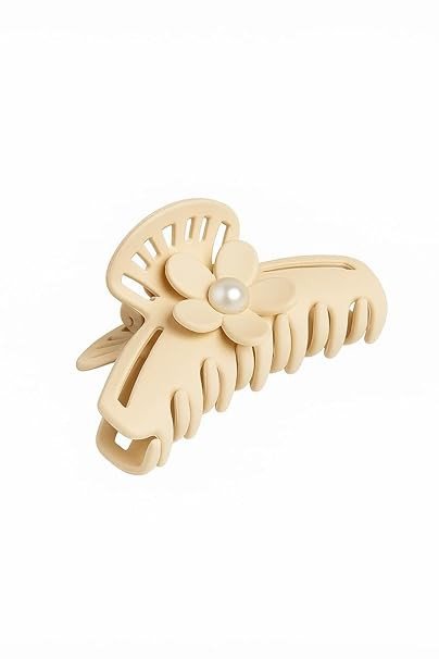 Floral Pearl Hair Claw Clips Set for Women & Girls | Strong Hold Stylish Hair Accessories for Daily Wear & Party Styling (pack of 2) (Style 3)