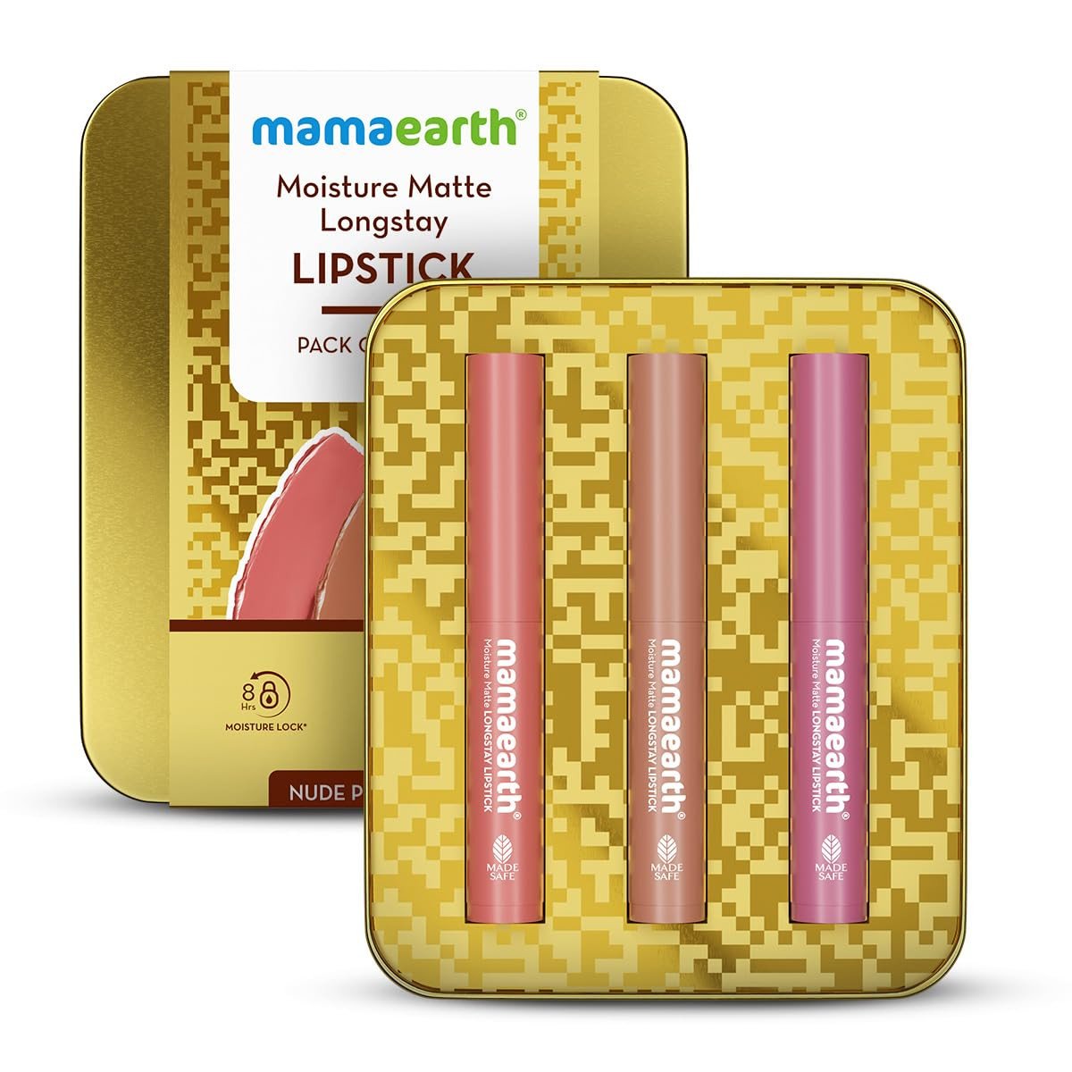 Mamaearth Moisture Matte Long Stay Lipstick Minis Gift Set - Nude Perfection  | Smudge Proof | Travel-Friendly | Gifting For Valentine's Day, Birthday, Anniversary & Special Occasions | Rakhi Gift for