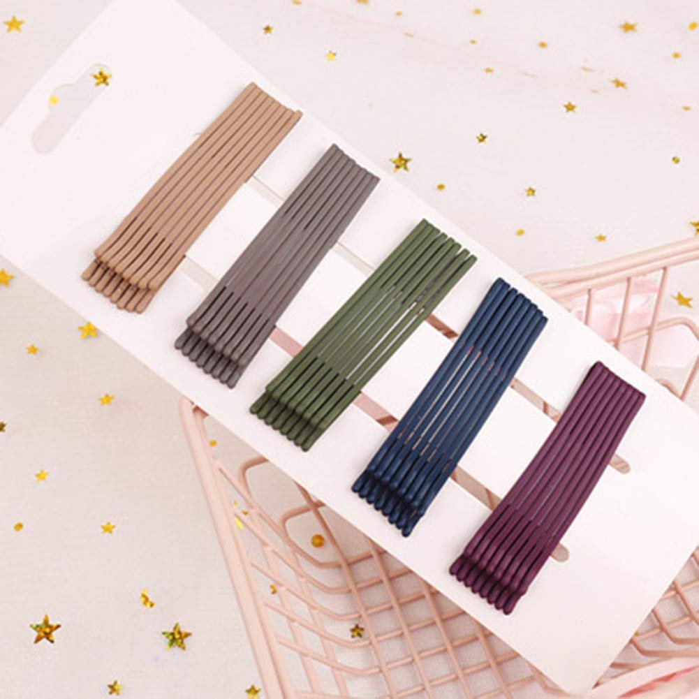Metal Bobby Pins, Rust-Resistant Straight Matte Bobby Pins set, Regular Size, Metallic Barrettes Hair Clips in English Colors For Women's & Girls - (40Pcs) (40 PC Dark Color)