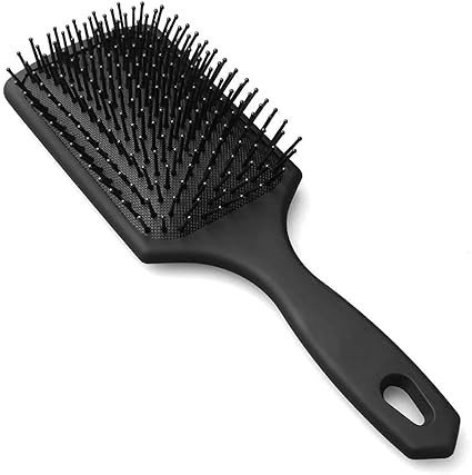 Premium Professional Black Paddle Hair Brush Comb for Men and Women – Large Detangling and Styling Brush with Comfortable Grip, Ideal for All Hair Types, Reduces Frizz and Breakage.