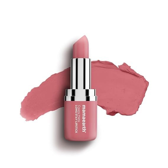 Mamaearth Creamy Matte Long Stay Lipstick with Murumuru Butter and Vitamin E for 8-Hour Long Stay (Flakeproof & Non-Drying | Intense Color Payoff) - 4...