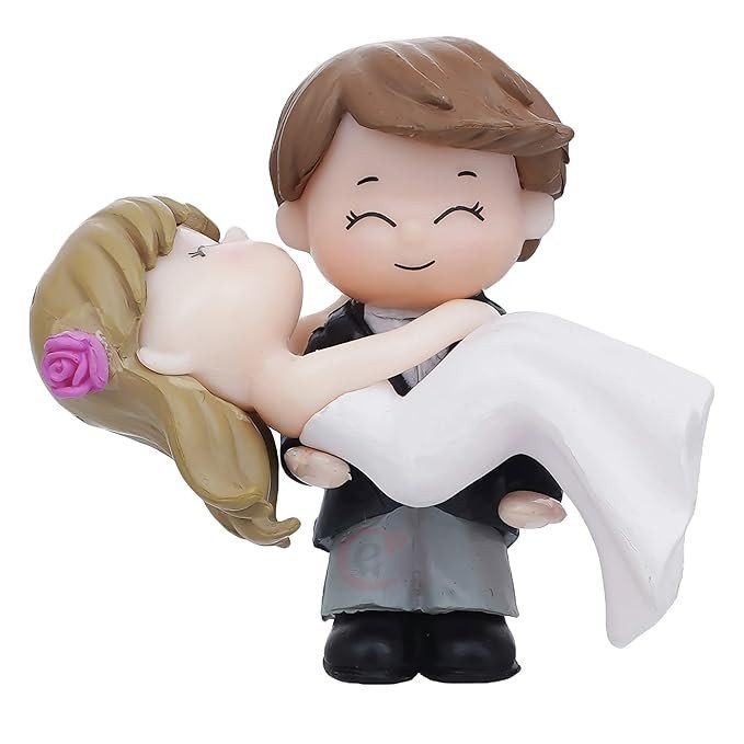 Plastic Bride Kissing Groom Romantic Couple Statue Decorative Showpiece Valentine Gift for Girlfriend Boyfriend Husband Wife Her Him | Valentines Day Gift | Valentine Day Decoration Items